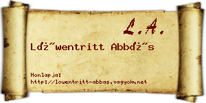 Löwentritt Abbás névjegykártya